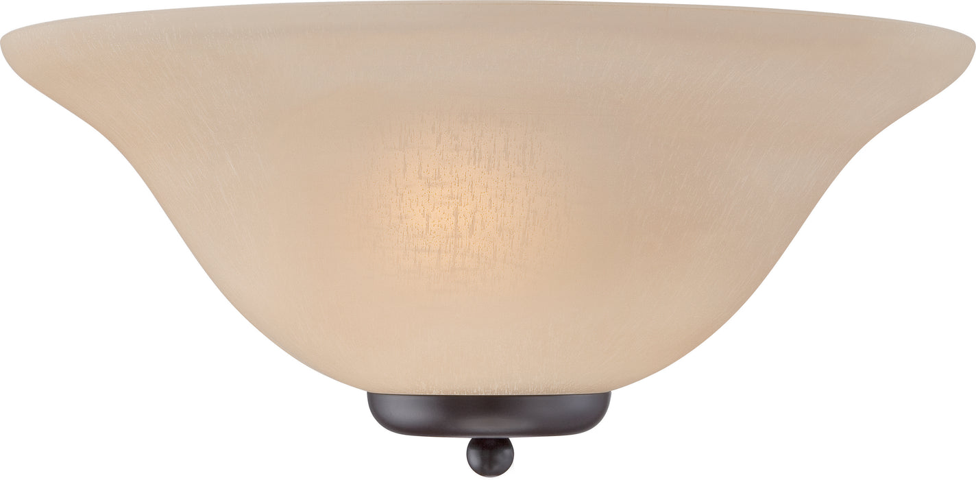SATCO/NUVO Ballerina 1-Light Wall Sconce Mahogany Bronze With Champagne Linen Glass (60-5384)