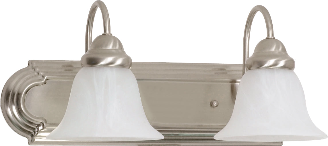 SATCO/NUVO Ballerina 2-Light 18 Inch Vanity With Alabaster Glass Bell Shades Color Retail Packaging (60-6074)
