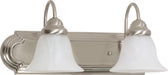 SATCO/NUVO Ballerina 2-Light 18 Inch Vanity With Alabaster Glass Bell Shades Color Retail Packaging (60-6074)