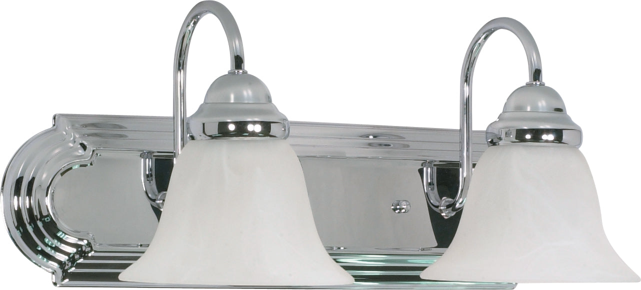 SATCO/NUVO Ballerina 2-Light 18 Inch Vanity With Alabaster Glass Bell Shades (60-316)