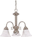 SATCO/NUVO Ballerina 3-Light 20 Inch Chandelier With Alabaster Glass Bell Shades (60-182)