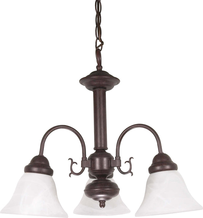 SATCO/NUVO Ballerina 3-Light 20 Inch Chandelier With Alabaster Glass Bell Shades (60-184)