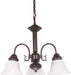 SATCO/NUVO Ballerina 3-Light 20 Inch Chandelier With Alabaster Glass Bell Shades (60-184)