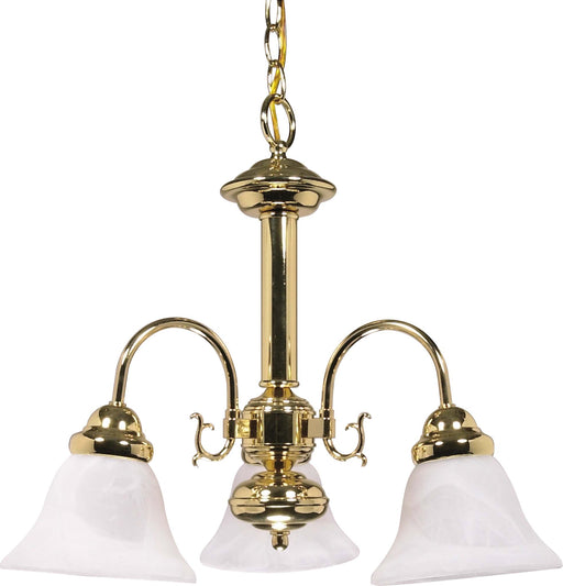 SATCO/NUVO Ballerina 3-Light 20 Inch Chandelier With Alabaster Glass Bell Shades (60-186)