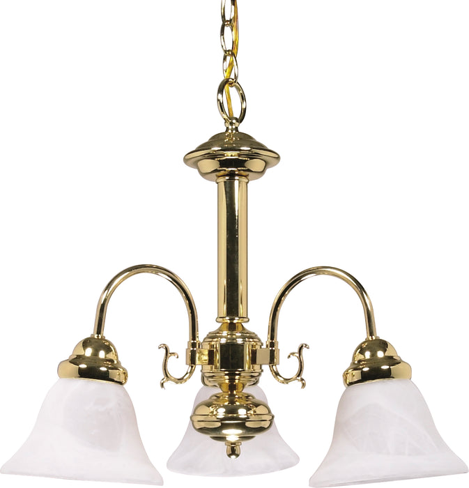 SATCO/NUVO Ballerina 3-Light 20 Inch Chandelier With Alabaster Glass Bell Shades (60-186)