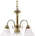 SATCO/NUVO Ballerina 3-Light 20 Inch Chandelier With Alabaster Glass Bell Shades (60-186)
