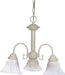 SATCO/NUVO Ballerina 3-Light 20 Inch Chandelier With Alabaster Glass Bell Shades (60-188)