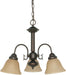 SATCO/NUVO Ballerina 3-Light 20 Inch Chandelier With Champagne Linen Washed Glass (60-1252)