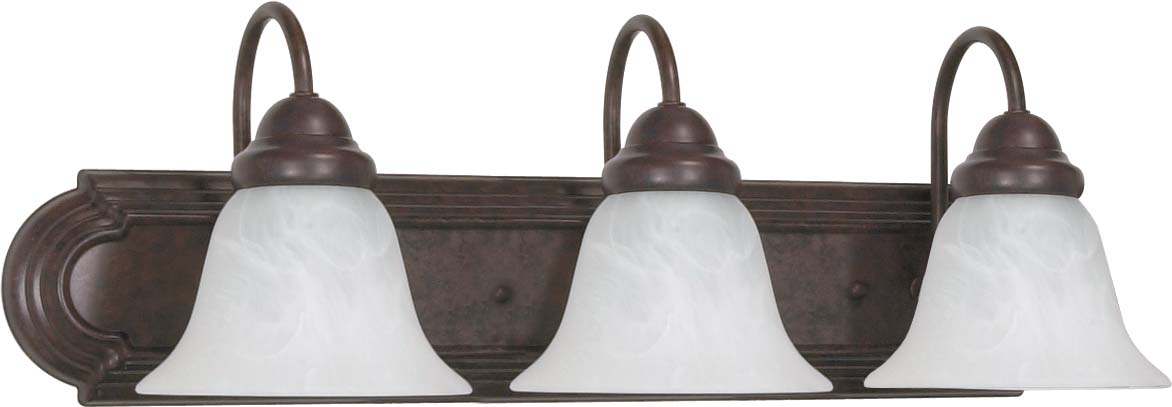 SATCO/NUVO Ballerina 3-Light 24 Inch Vanity With Alabaster Glass Bell Shades (60-325)