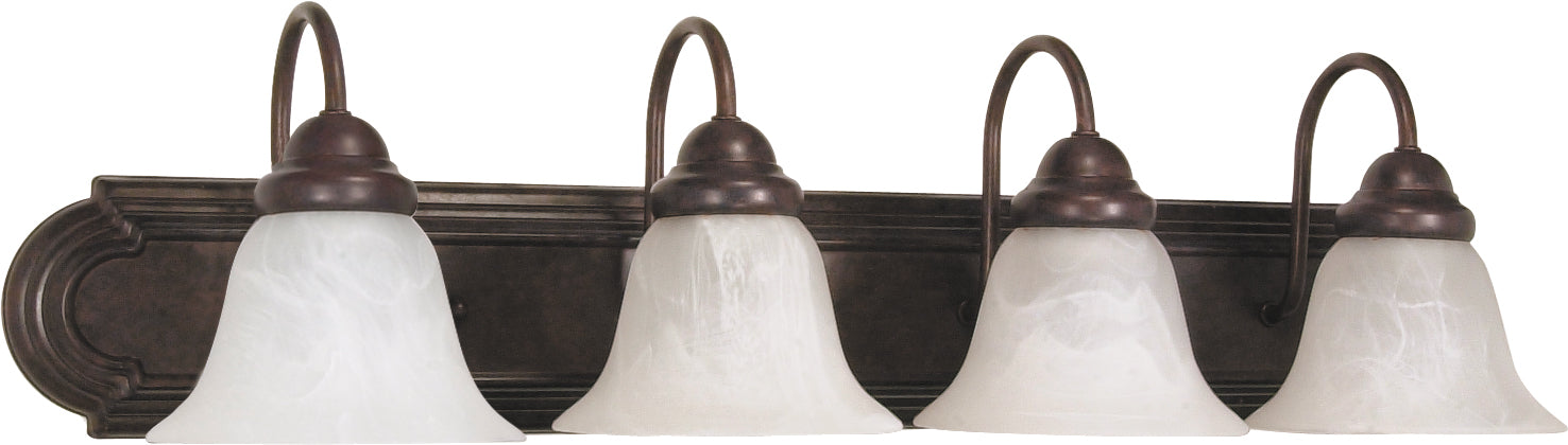 SATCO/NUVO Ballerina 4-Light 30 Inch Vanity With Alabaster Glass Bell Shades (60-326)