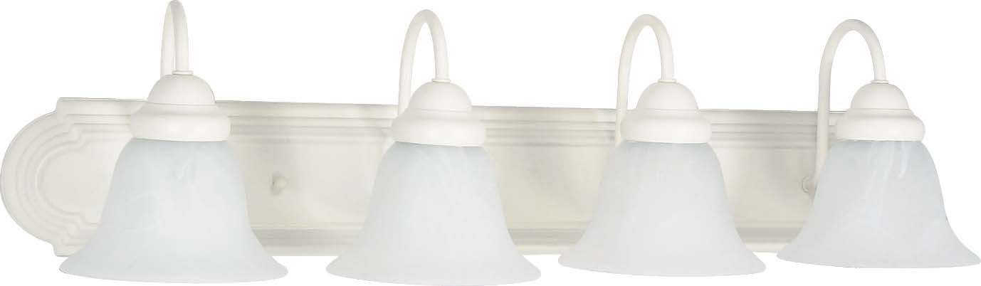 SATCO/NUVO Ballerina 4-Light 30 Inch Vanity With Alabaster Glass Bell Shades (60-334)