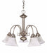 SATCO/NUVO Ballerina 5-Light 24 Inch Chandelier With Alabaster Glass Bell Shades (60-181)