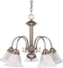 SATCO/NUVO Ballerina 5-Light 24 Inch Chandelier With Alabaster Glass Bell Shades (60-181)