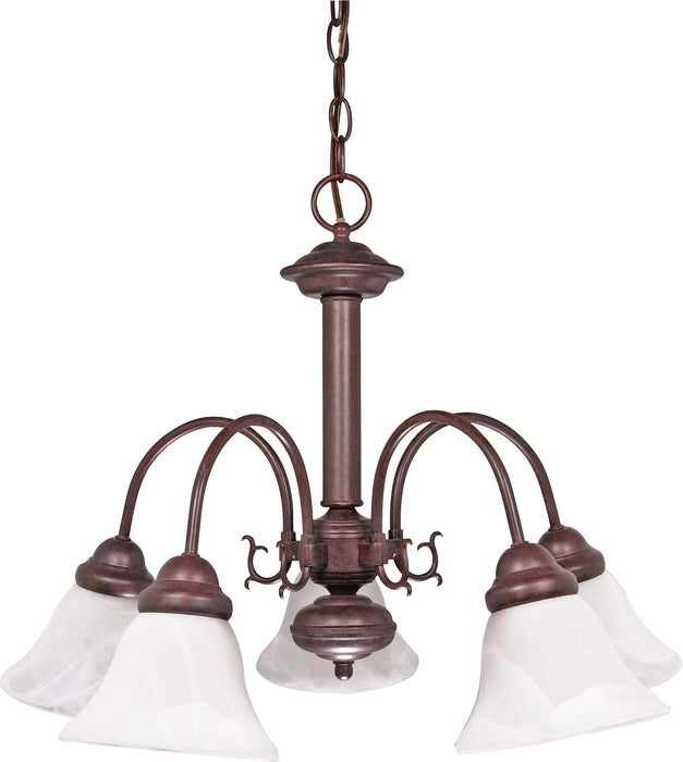 SATCO/NUVO Ballerina 5-Light 24 Inch Chandelier With Alabaster Glass Bell Shades (60-183)