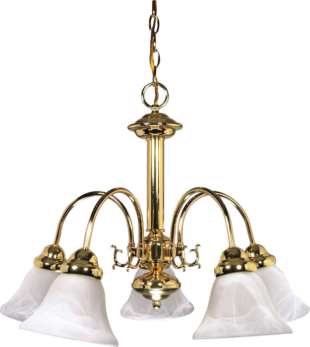 SATCO/NUVO Ballerina 5-Light 24 Inch Chandelier With Alabaster Glass Bell Shades (60-185)