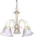 SATCO/NUVO Ballerina 5-Light 24 Inch Chandelier With Alabaster Glass Bell Shades (60-187)