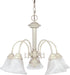 SATCO/NUVO Ballerina 5-Light 24 Inch Chandelier With Alabaster Glass Bell Shades (60-187)