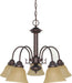 SATCO/NUVO Ballerina 5-Light 24 Inch Chandelier With Champagne Linen Washed Glass (60-1251)