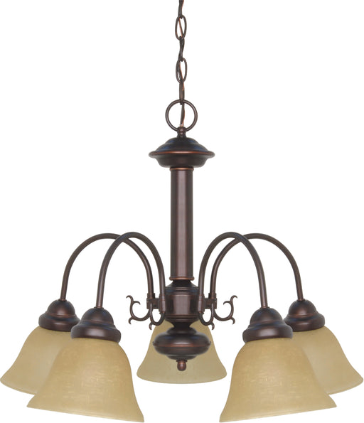 SATCO/NUVO Ballerina 5-Light 24 Inch Chandelier With Champagne Linen Washed Glass (60-1251)