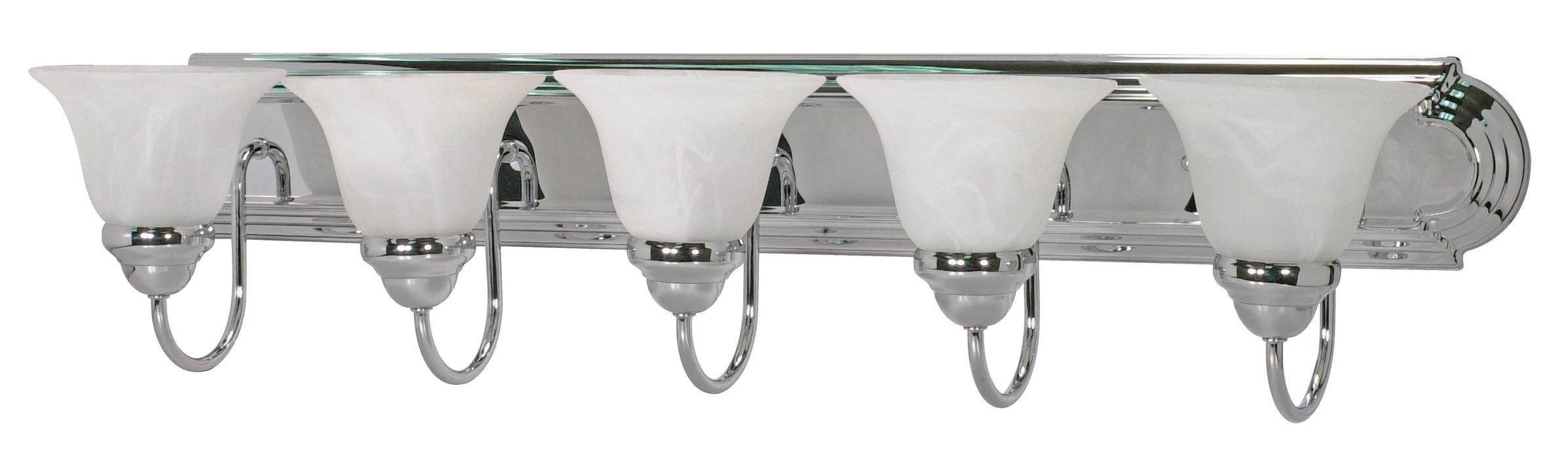 SATCO/NUVO Ballerina 5-Light 36 Inch Vanity With Alabaster Glass Bell Shades (60-319)