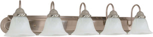 SATCO/NUVO Ballerina 5-Light 36 Inch Vanity With Alabaster Glass Bell Shades (60-323)