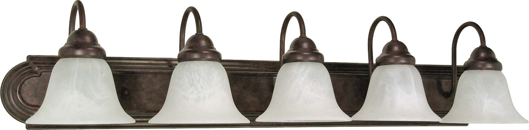 SATCO/NUVO Ballerina 5-Light 36 Inch Vanity With Alabaster Glass Bell Shades (60-327)