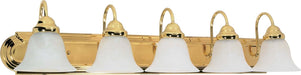 SATCO/NUVO Ballerina 5-Light 36 Inch Vanity With Alabaster Glass Bell Shades (60-331)