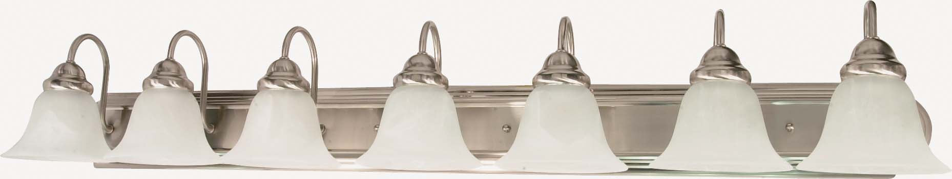 SATCO/NUVO Ballerina 7-Light 48 Inch Vanity With Alabaster Glass Bell Shades (60-291)