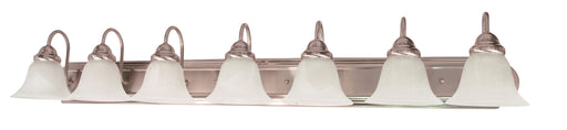 SATCO/NUVO Ballerina 7-Light 48 Inch Vanity With Alabaster Glass Bell Shades (60-291)