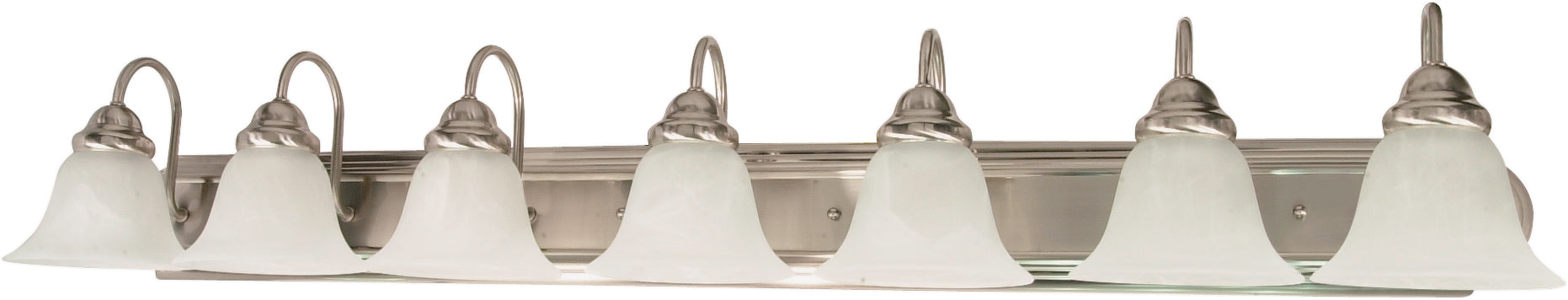 SATCO/NUVO Ballerina 7-Light 48 Inch Vanity With Alabaster Glass Bell Shades (60-291)