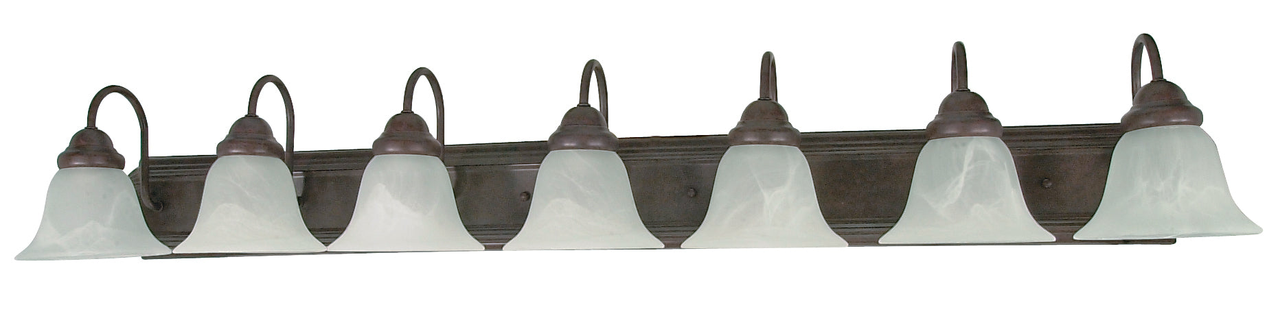SATCO/NUVO Ballerina 7-Light 48 Inch Vanity With Alabaster Glass Bell Shades (60-292)