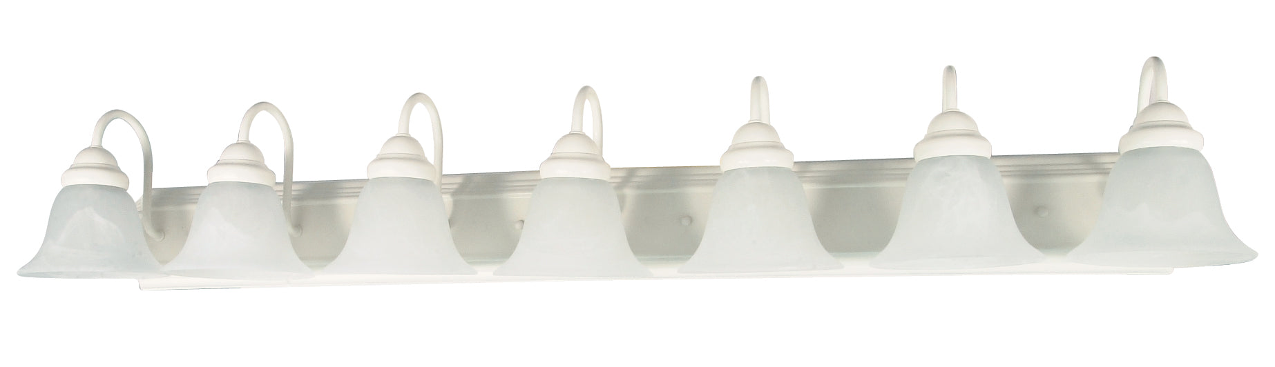 SATCO/NUVO Ballerina 7-Light 48 Inch Vanity With Alabaster Glass Bell Shades (60-294)