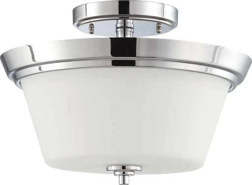 SATCO/NUVO Bento 2-Light Semi-Flush Fixture With Satin White Glass (60-4087)