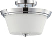 SATCO/NUVO Bento 2-Light Semi-Flush Fixture With Satin White Glass (60-4087)