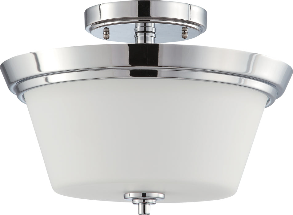 SATCO/NUVO Bento 2-Light Semi-Flush Fixture With Satin White Glass (60-4087)