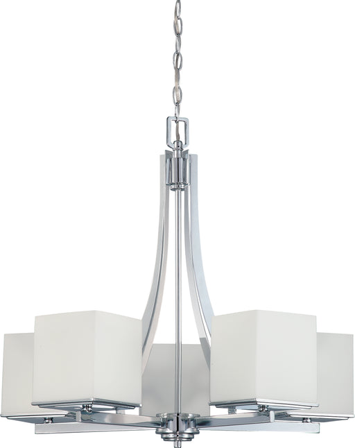 SATCO/NUVO Bento 5-Light Chandelier With Satin White Glass (60-4086)