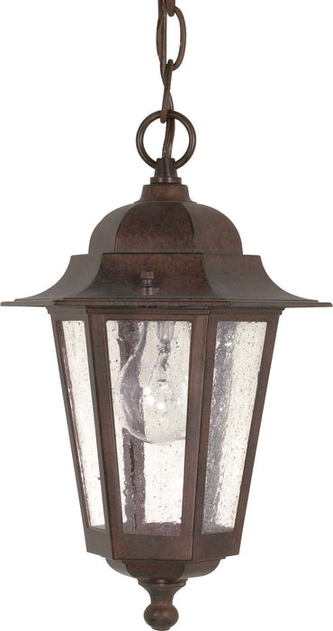 SATCO/NUVO Cornerstone 1-Light 13 Inch Hanging Lantern With Clear Seed Glass (60-992)