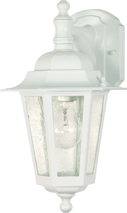 SATCO/NUVO Cornerstone 1-Light 13 Inch Wall Lantern Arm Down With Clear Seed Glass (60-988)