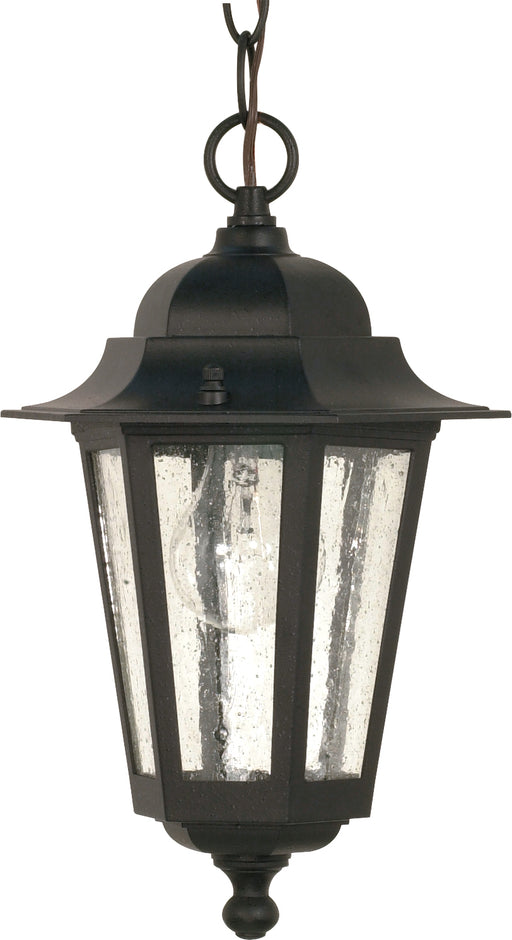 SATCO/NUVO Cornerstone 1-Light 13 Inch Hanging Lantern With Clear Seed Glass Color Retail Packaging (60-3476)