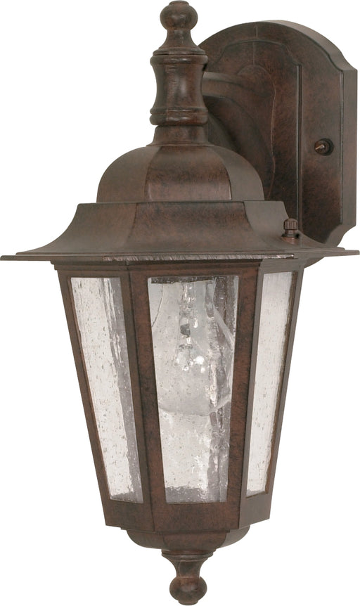 SATCO/NUVO Cornerstone 1-Light 13 Inch Wall Lantern Arm Down With Clear Seed Glass Color Retail Packaging (60-3474)