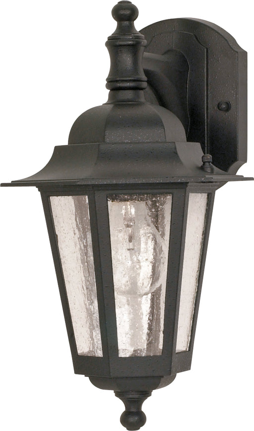 SATCO/NUVO Cornerstone 1-Light 13 Inch Wall Lantern Arm Down With Clear Seed Glass Color Retail Packaging (60-3475)