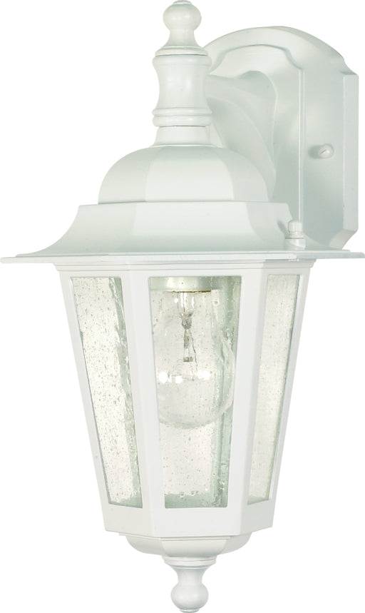 SATCO/NUVO Cornerstone 1-Light 13 Inch Wall Lantern Arm Down With Clear Seed Glass Color Retail Packaging (60-3473)