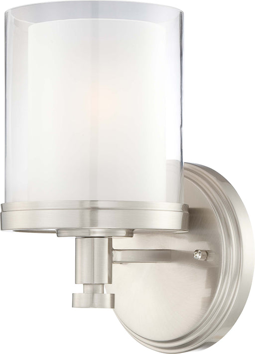 SATCO/NUVO Decker 1-Light Vanity Fixture With Clear And Frosted Glass (60-4641)