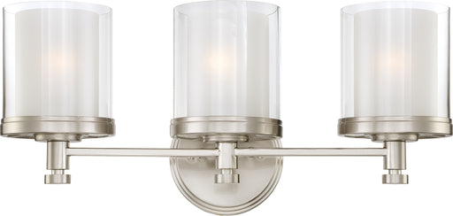 SATCO/NUVO Decker 3-Light Vanity Fixture With Clear And Frosted Glass (60-4643)