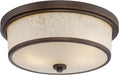 SATCO/NUVO Diego LED Outdoor Flush Fixture With Satin Amber Glass (62-643)