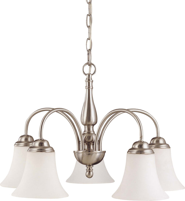 SATCO/NUVO Dupont 5-Light 21 Inch Chandelier With Satin White Glass (60-1822)