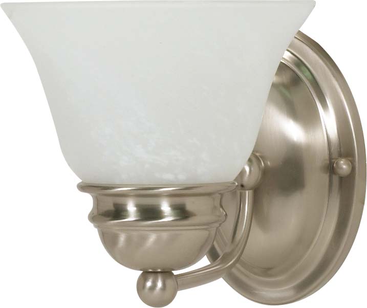 SATCO/NUVO Empire 1-Light 7 Inch Vanity With Alabaster Glass Bell Shades (60-340)