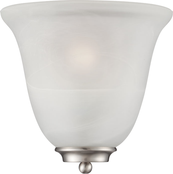 SATCO/NUVO Empire 1-Light Wall Sconce Brushed Nickel With Alabaster Glass (60-5376)