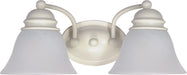 SATCO/NUVO Empire 2-Light 15 Inch Vanity With Alabaster Glass Bell Shades (60-353)