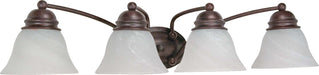 SATCO/NUVO Empire 4-Light 29 Inch Vanity With Alabaster Glass Bell Shades (60-347)